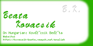 beata kovacsik business card